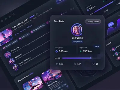 Dashboard de analítica con UI oscura